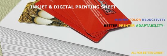 Superiore resistenza all'invecchiamento fogli di PVC stampabili rivestiti di inchiostro digitale da un lato e rivestiti di colla di laminazione dall'altro lato
