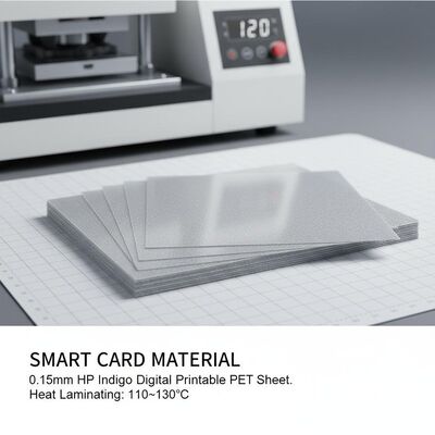 0.15mm HP Indigo Digital Printable PET Sheet per Smart Card Material con laminazione termica a 110~130°C