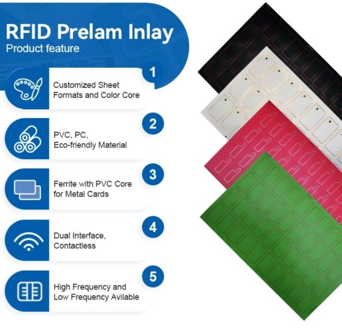 IC Fudad F08 Chip PVC RFID Smart Card Inlay / Prelam Sheets per la produzione di schede RFID