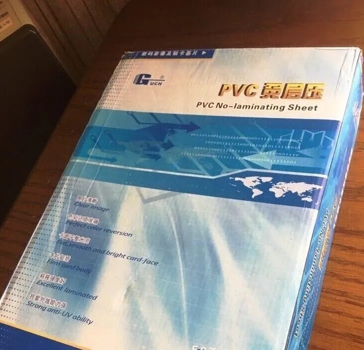 Fogli di PVC a getto d'inchiostro resistenti non laminanti per laser e progetti di stampa a getto d'inchiostro per carte d'identità in plastica