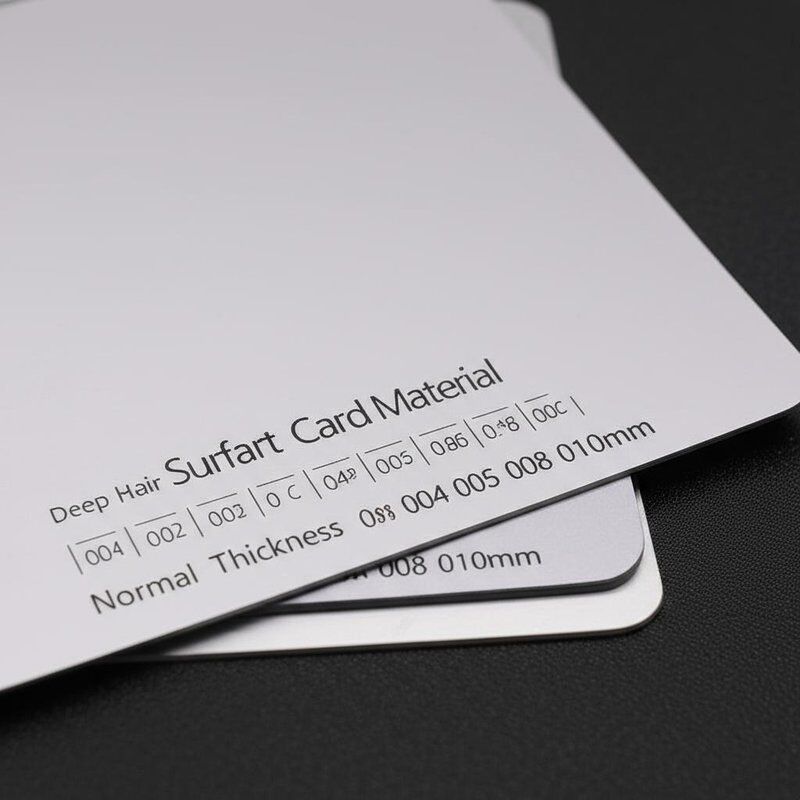 Materiale per smart card con superficie a capello profondo, caratterizzato da trasmissione termica 004calCcmsec a 20°C e spessore normale compreso tra 0,04 0,05 0,06 0,08 0,10 mm